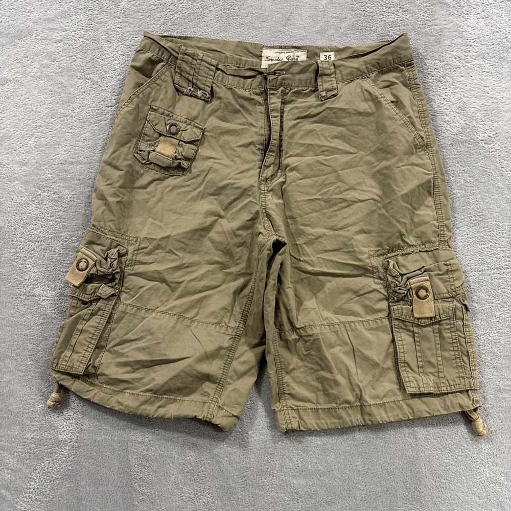Smoke Rise Shorts Men's 36 Regular Fit Cargo Pockets Outdoor Hiking Green